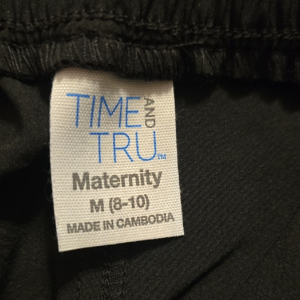 Time And Tru Maternity Joggers Size Medium In Black NWT - Picture 5 of 7